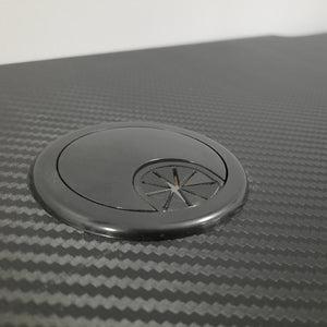 X-Rocker - Ocelot Carbon Gaming Desk - Blue & Red Stickers Geekd