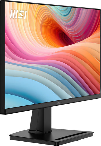 MSI PRO MP225 E12VL – 21,45″ skærm, 1920 × 1080, 120 Hz – forside set skråt fra højre