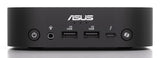 ASUS NUC 14 Pro AI Slim front med tænd/sluk-knap og tilslutninger