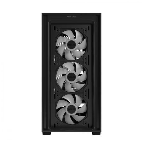 ASUS A21 PLUS mATX Case with 4 Pre-installed ARGB Fans, BTF support - Black ASUS