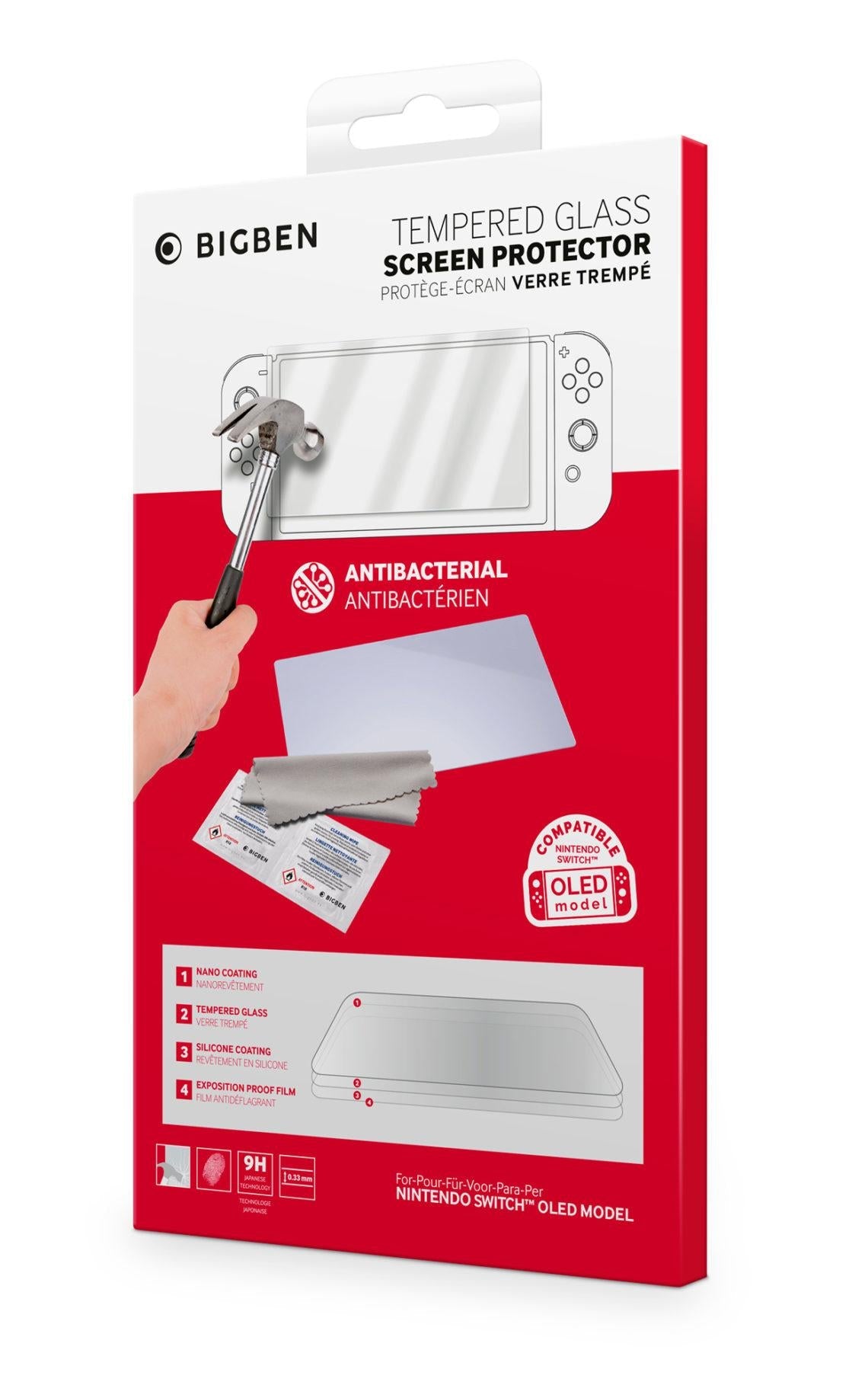 Bigben Tempered Glass Screen Protector - Switch OLED Nacon