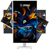 MSI PRO MAX 271UPXW12G – 26,5″ 4K QD-OLED-skærm, hvid – pivot illustreret
