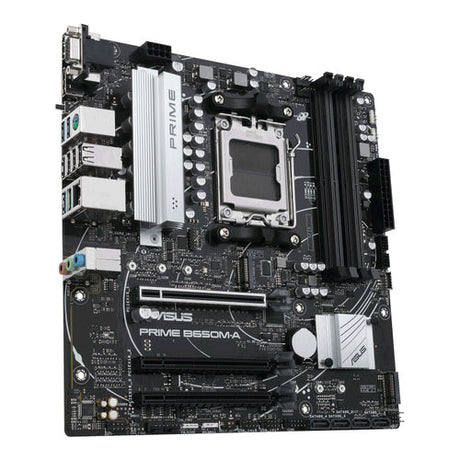 ASUS PRIME B650M-A – micro ATX AM5 bundkort – skråt ovenfra