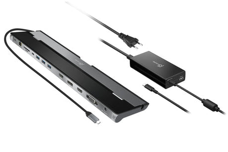 j5create JCD543P – dock til tre skærme med 100 W oplader – Dock med medfølgende strømforsyning