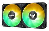 ASUS TUF Gaming LC III 240 ARGB – radiator med to blæsere set skråt fra siden
