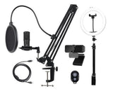Streaming Kit, Microphone, Webcam, Ring Light