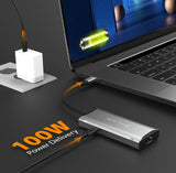 j5create – 4K/60 Hz USB-C rejsedock med 10 Gbit/s USB – Illustration af separat PD-strømforsyning