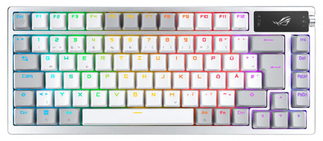ASUS ROG AZOTH MOONLIGHT WHITE 75% Wireless DIY Custom RGB Gaming Keyboard, NX Red Switches, OLED Display, PBT ASUS