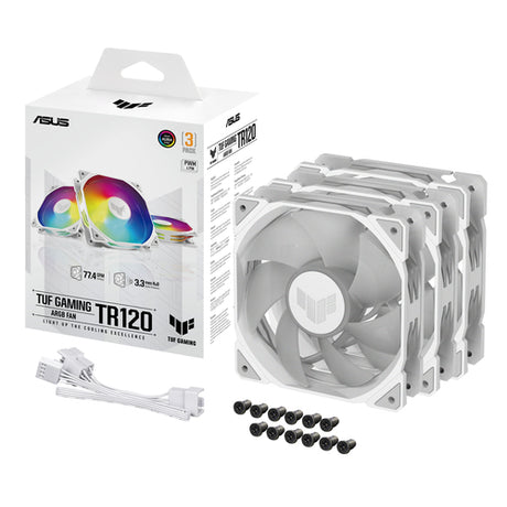 ASUS TUF GAMING TR120 ARGB – kabinetblæser – Hvid – 3-pak