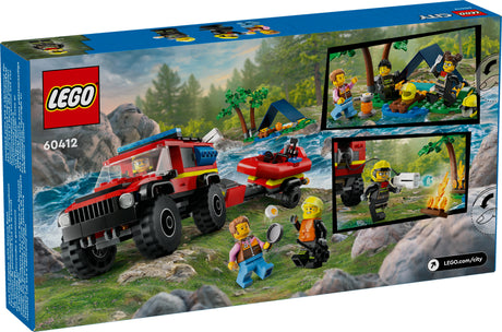 LEGO 60412 City fire off-road vehicle with rescue boat, construction toy LEGO