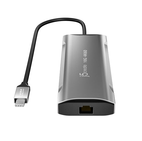 j5create – 4K/60 Hz USB-C rejsedock med 10 Gbit/s USB – Netværksstik i nærbillede