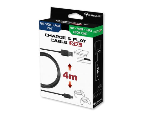 Subsonic Charge & Play Cable Xxl Usb / Micro – Usb – PS4 Xbox One 4m