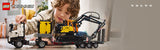 LEGO Technic 42175 Volvo FMX og EC230 – producentillustration af modellerne