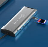j5create JCD397-N – USB-C mini-dock til tre skærme – Indsat SD-kort som brugseksempel