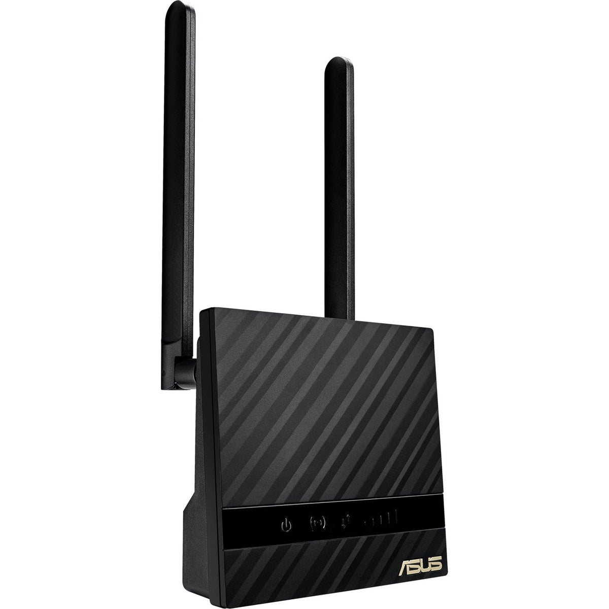 ASUS 4G-N16 N300 – sort router med to antenner set forfra