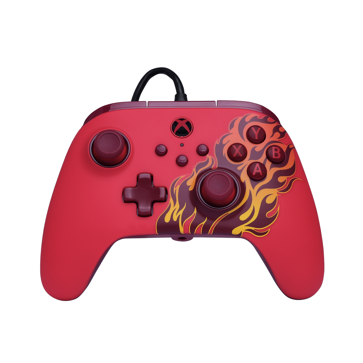 PowerA Advantage kablet controller – Red Blaze – Xbox/PC – rød forside med flammemotiv