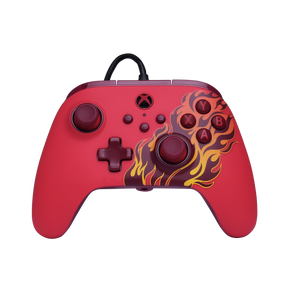 PowerA Advantage kablet controller – Red Blaze – Xbox/PC – rød forside med flammemotiv