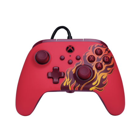 PowerA Advantage kablet controller – Red Blaze – Xbox/PC – rød forside med flammemotiv