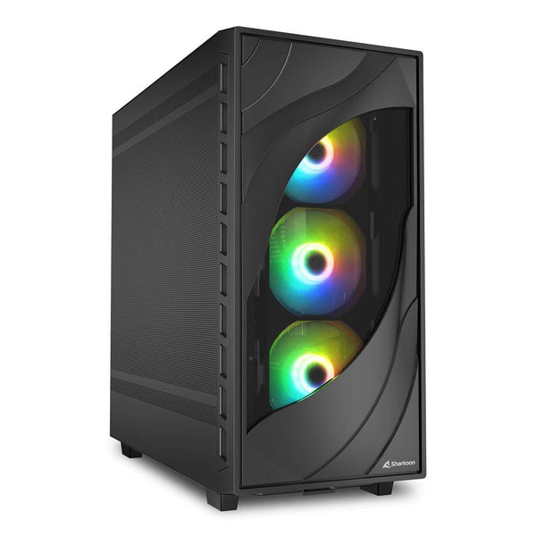 Sharkoon Rebel C80M RGB ATX-kabinet – sort, 4 ARGB-blæsere