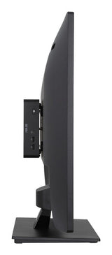 ASUS NUC 16 Pro set fra siden bag en skærm