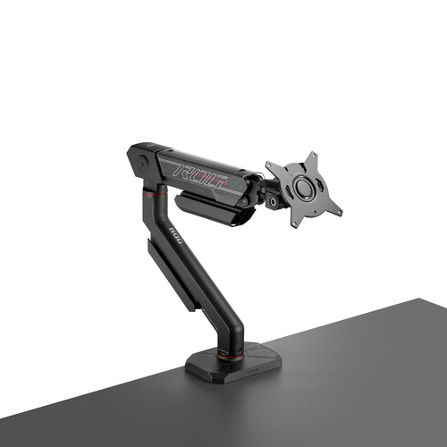 ASUS ROG Ergo AAS01R skærmarm – skrå visning af arm og bordfæste