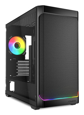 Sort Sharkoon MK4W RGB Strip med meshfront, lysstribe og glasside