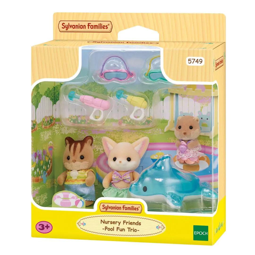 Sylvanian Families Pool Fun – tre børnehavefigurer med tilbehør