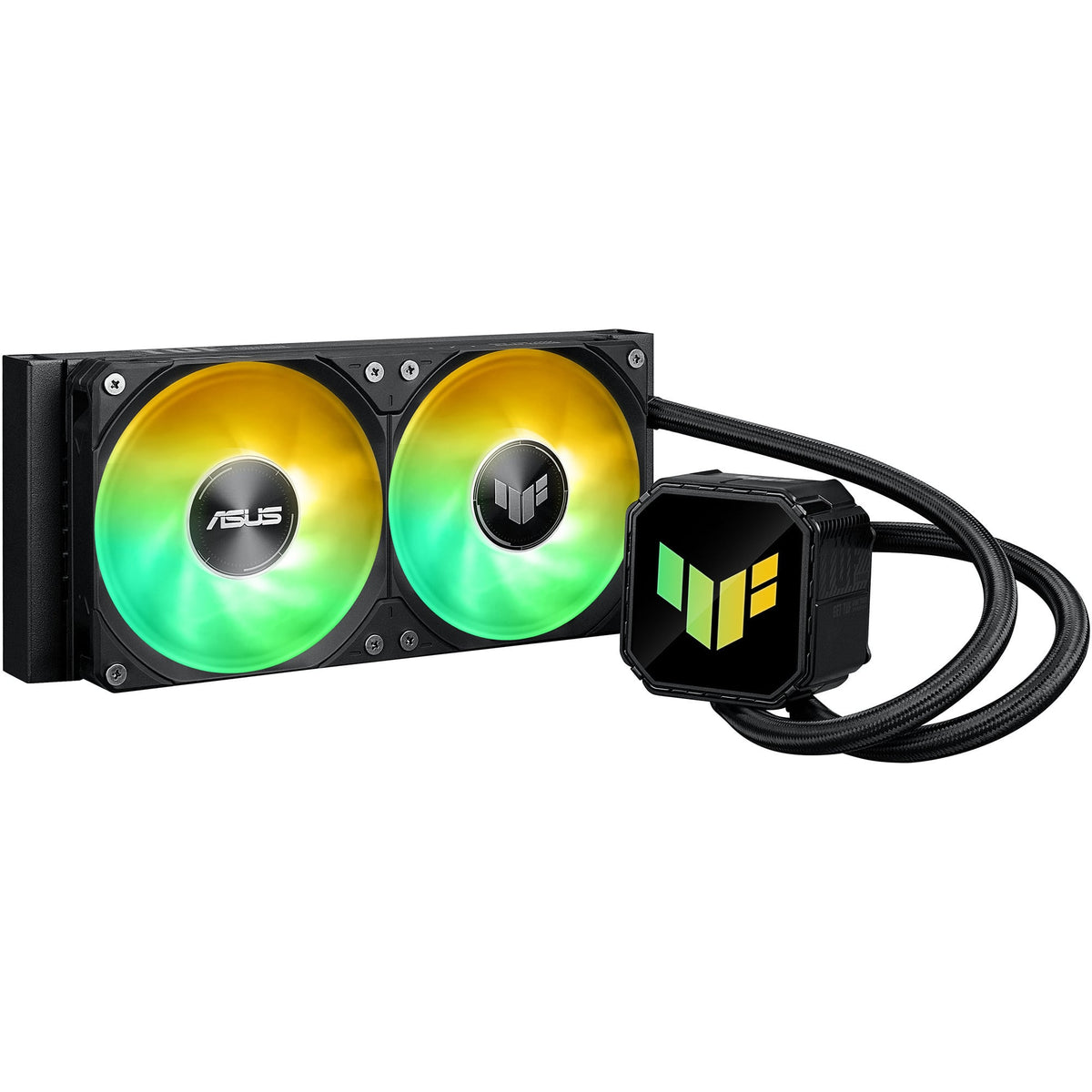ASUS TUF Gaming LC III 240 ARGB – sort CPU-vandkøler med radiator, to ARGB-blæsere og pumpe