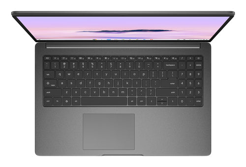 ASUS Chromebook CX1505CTA-ISSS70396 – taster og arbejdsflade set ovenfra; tastaturlayout illustrativt