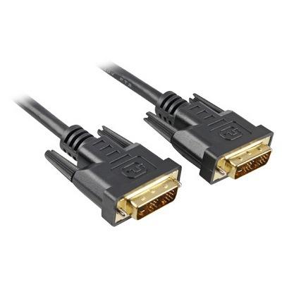 Sharkoon DVI-D-kabel – sort, 3 m, single link 18+1