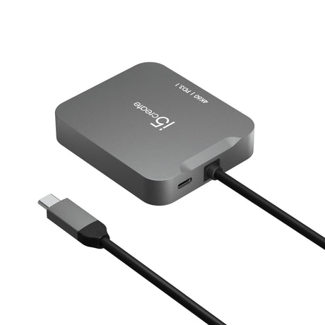 j5create JCD3191-N – 4K60 USB-C-rejseadapter – 10 Gbit/s – adapter skråt ovenfra