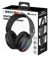 Subsonic Vektra – sort trådløst gamingheadset med RGB – emballage