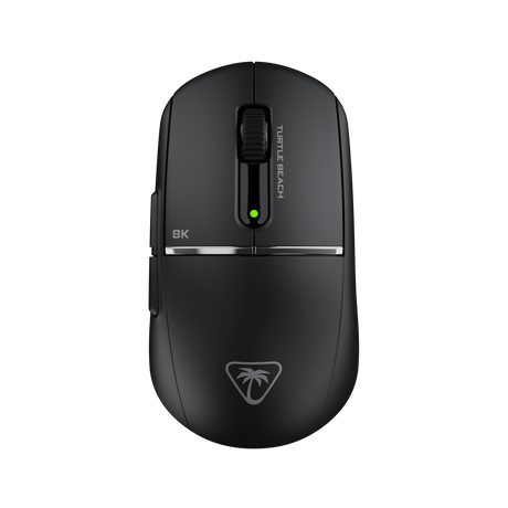 Turtle Beach Burst II Pro – trådløs gamingmus, sort – Sort mus set oppefra på mørk baggrund