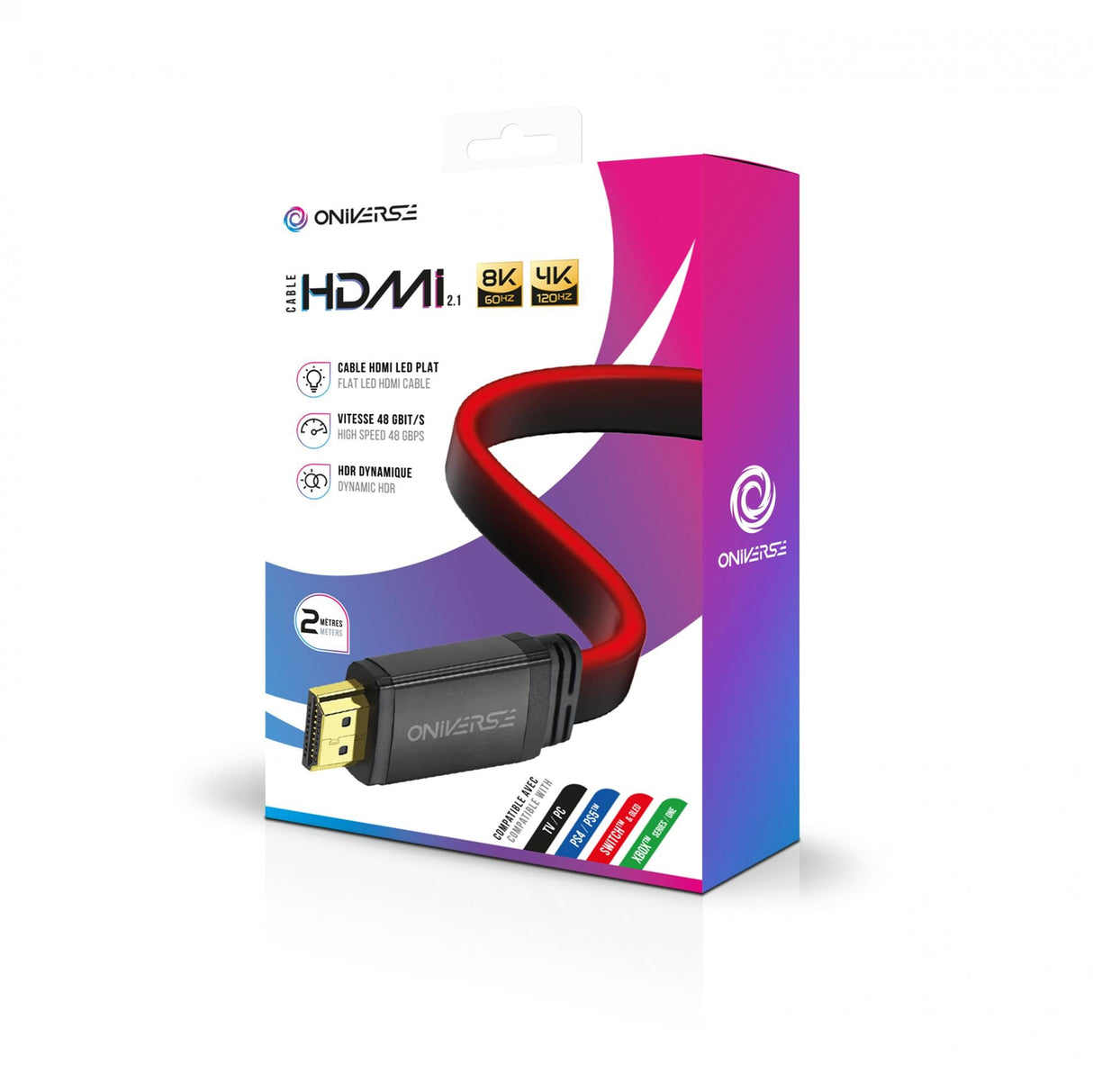 Oniverse - Hdmi Led Cable 8K - Red ONIVERSE