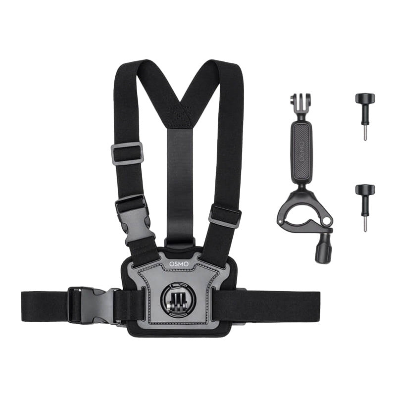 DJI Osmo Action Biking Accessory Kit – Brystsele og styrbeslag – Brystsele, styrbeslag og låseskruer
