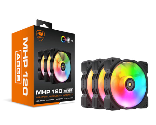 COUGAR MHP 120 ARGB, sort, 3 stk. kabinetblæser – produktdetalje