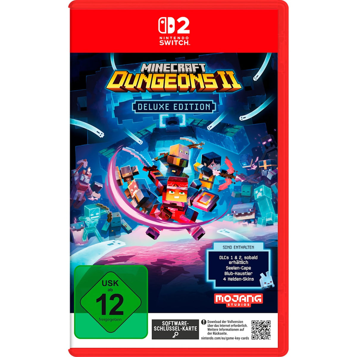 Minecraft Dungeons II Deluxe Edition – fysisk Nintendo Switch 2-udgave med tysk omslag