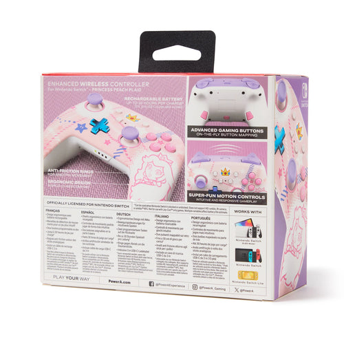 PowerA Enhanced Wireless Controller – Princess Peach Plaid – Switch – produktbillede 13