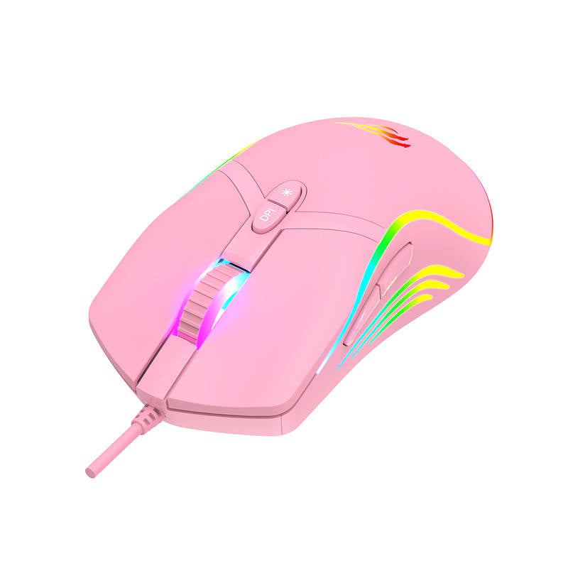 Gaming mouse Havit MS1026 RGB 1000-6400 DPI (pink) Havit