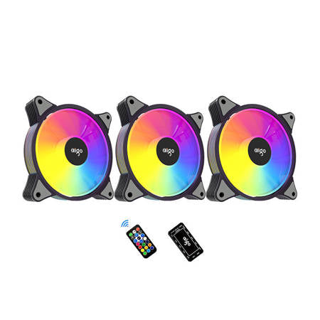 Computer Fan set 3in1 Aigo AR12 ARGB 120x120 (black) Aigo