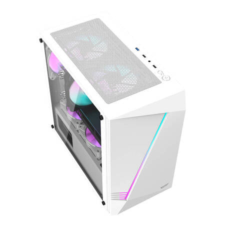 Computer Kabinet Aigo AL390 + RGB blæser (hvid) Darkflash