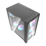 Computer kabinet Darkflash DRX70 GLASS + 4 RGB blæsere (sort) Darkflash