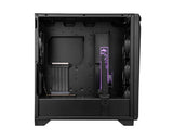 MSI MPG GUNGNIR 300P AIRFLOW – sort PC-kabinet – indvendigt rum med sidepanel åbnet