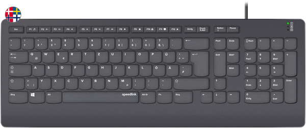 Speed-Link HI-GENIC Antibakterielt Tastatur - Nordisk