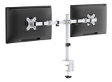 Deltaco - Dual Monitor Skærm Arm - 13"-32" Skærme - Hvid Deltaco