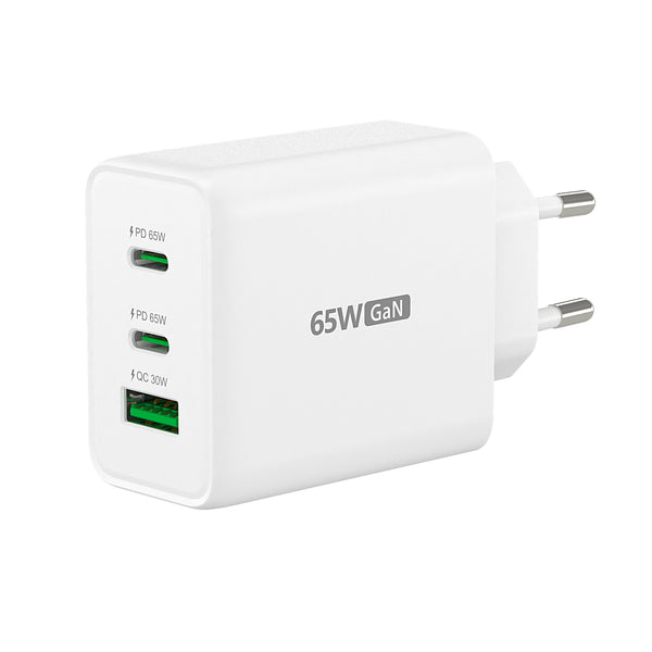 j5create 65 W GaN-oplader – 2×USB-C og USB-A – EU