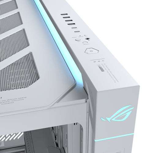 ASUS ROG CRONOX GR801 CURVE TG ARGB WHITE – nærbillede af produktets detaljer (vinkel 2)