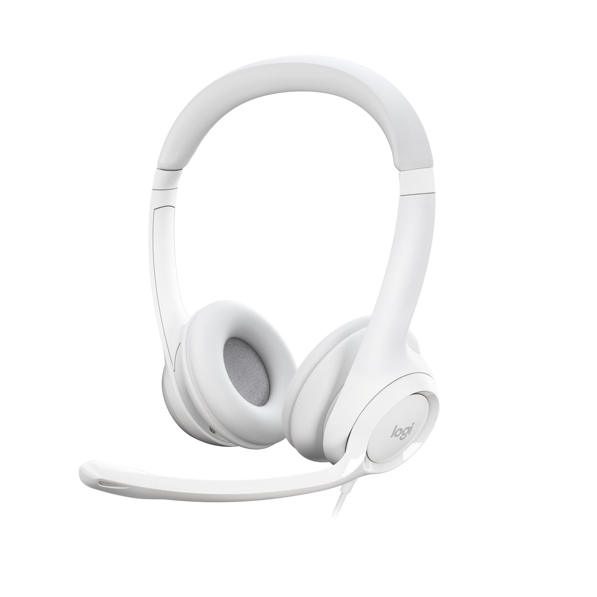 Logitech - H390 Wired Headset for PC/Laptop, Stereo Headphones with Noise Cancelling Microphone, USB-A WHITE