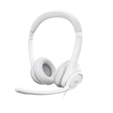 Logitech - H390 Wired Headset for PC/Laptop, Stereo Headphones with Noise Cancelling Microphone, USB-A WHITE