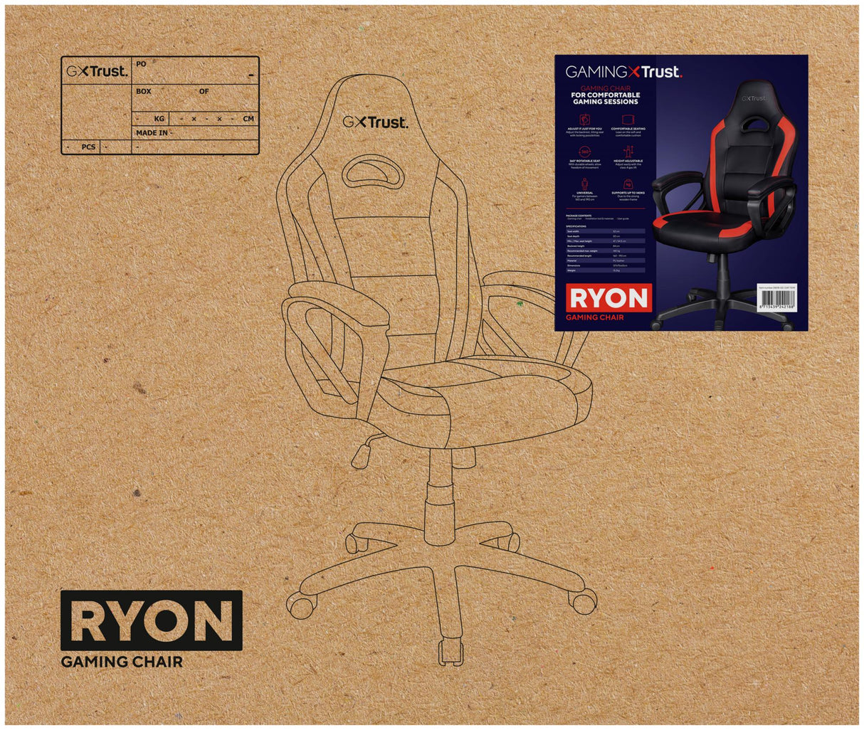 TRUST GXT701R RYON CHAIR RED TRUST